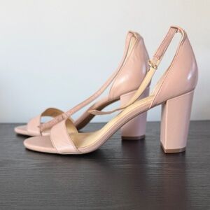 Vince Camuto Blush Pink Nude Block Heel Sandals